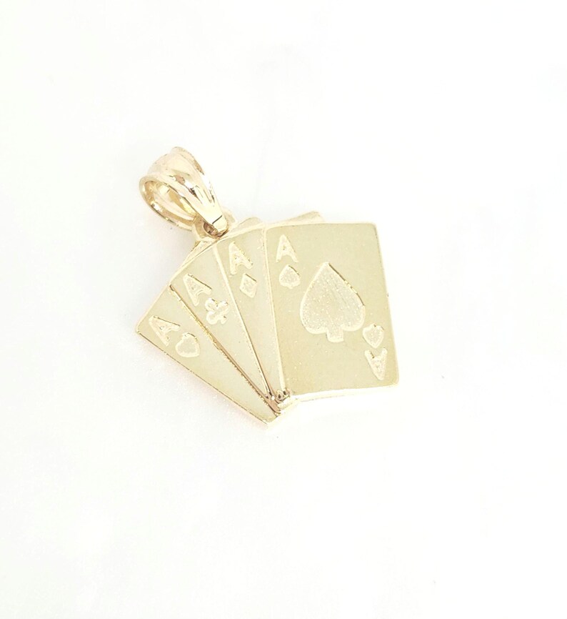 10K Yellow Gold Playing Cards Charm, Gold Pack of Cards, Gold Hobby Charm, Casino Charm, Gold Lucky Jewelry, Male Jewelry, 12MM x 15MM image 12