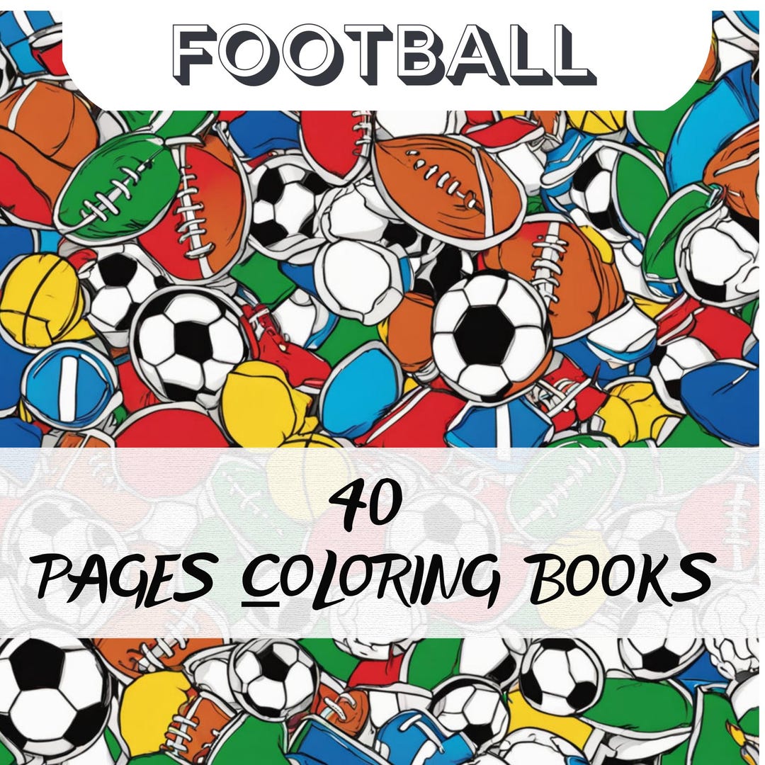 Football Coloring Pages, Sports Coloring Book, Soccer Illustrations ...