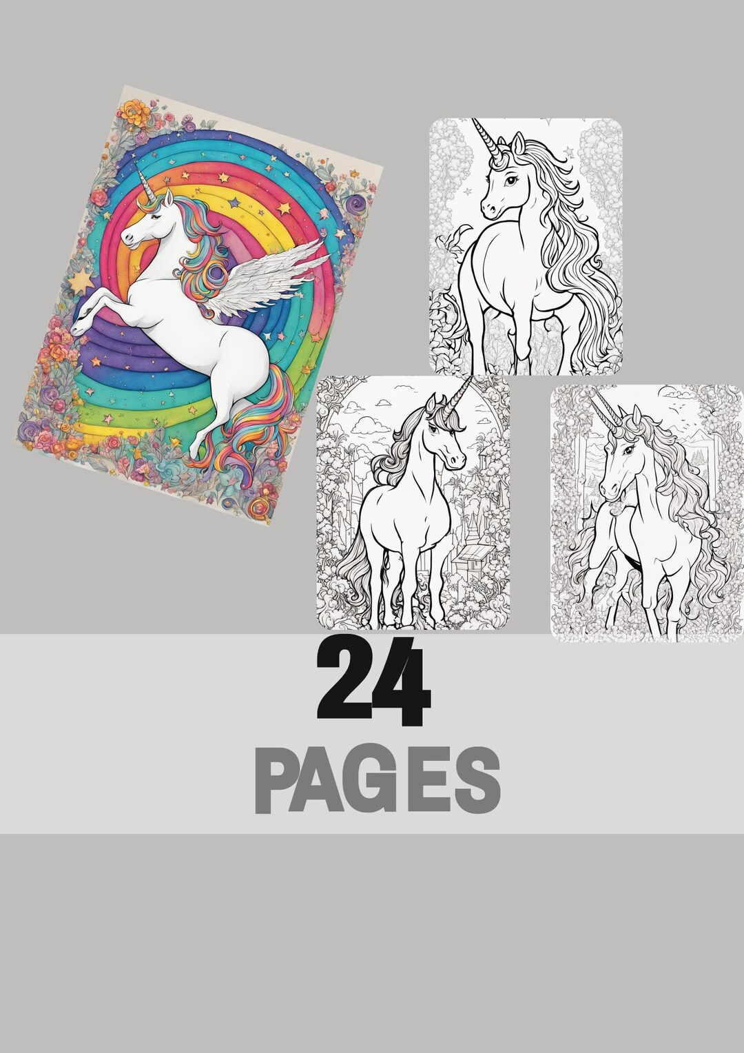Unicorn Coloring Book, Fairy Tale Coloring, Magical Coloring Pages ...