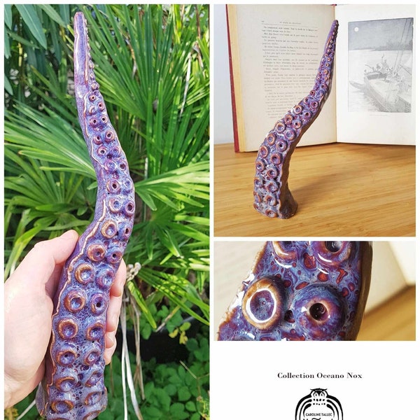 Grande tentacule  violette en porcelaine * Octopus * Décoration marine * Cabinet de curiosité * céramique * kraken * gothique * Cthulhu *