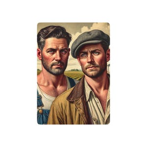 Cartas de póquer de la serie Missing Grant / Homenaje a Grant Wood / Baraja americana LGBTQ+ / Naipes con arte vintage