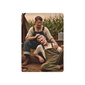 Cartas de póquer de la serie Missing Grant / Arte estadounidense LGBTQ+ / Amor rural queer / Homenaje a Grant Wood / Edición limitada