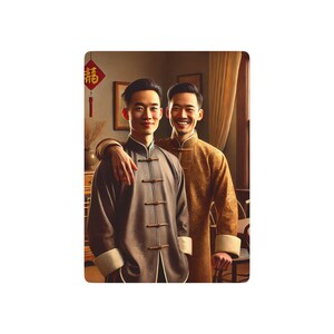 Cartas de póquer de la serie Missing Grant / Amor queer asiático-estadounidense / Homenaje a Grant Wood / Baraja vintage de edición limitada