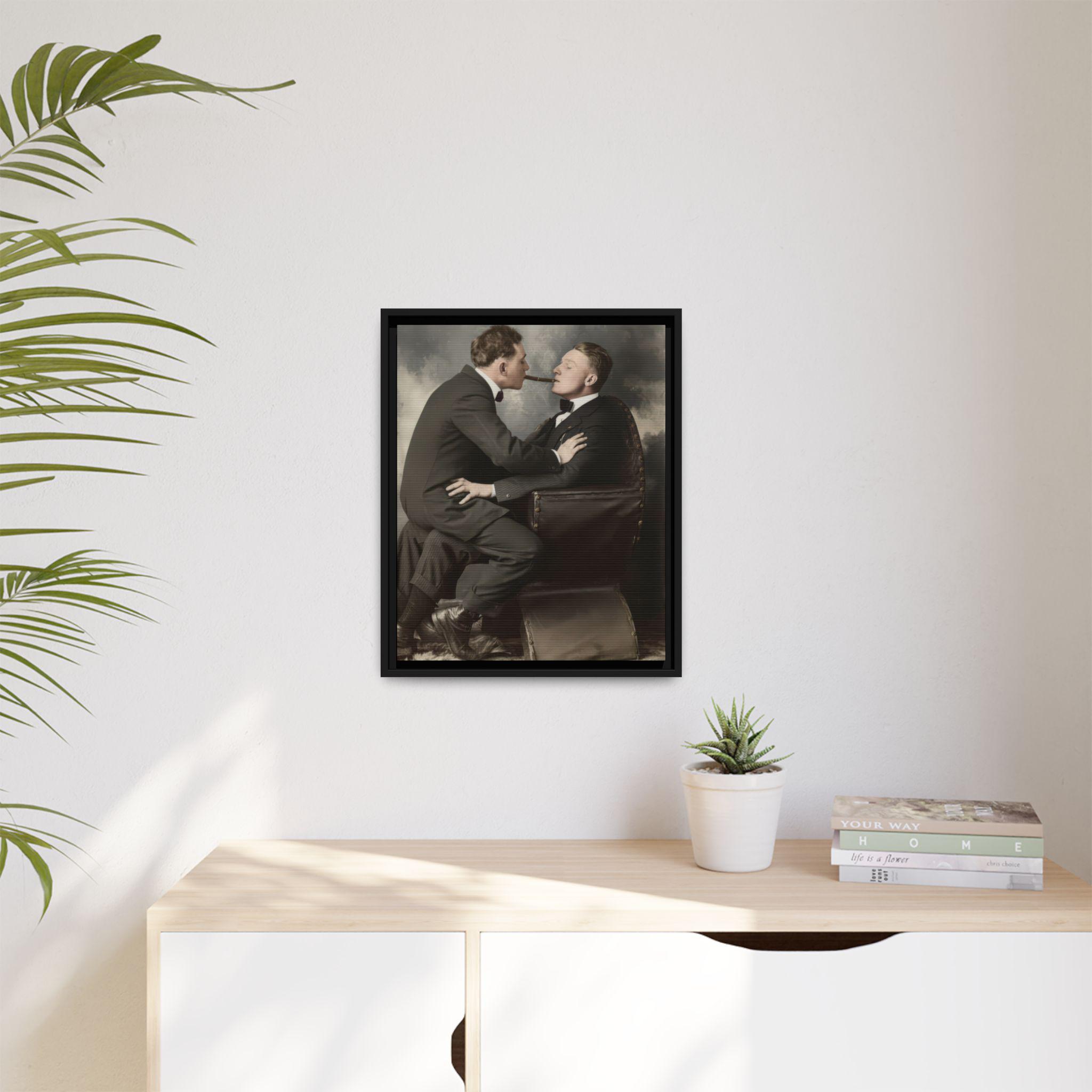 Vintage Two Men Studio Portrait | Early 20th Century Framed Canvas Wall ...