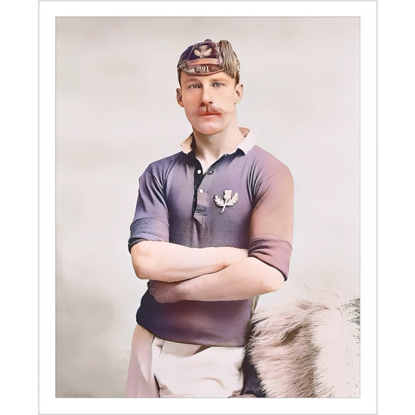 Vintage Rugby Player, Uniform, Victorian, Australian Football, Australia, Gay Ruby, celibataire 035 | Giclee Artist Print
