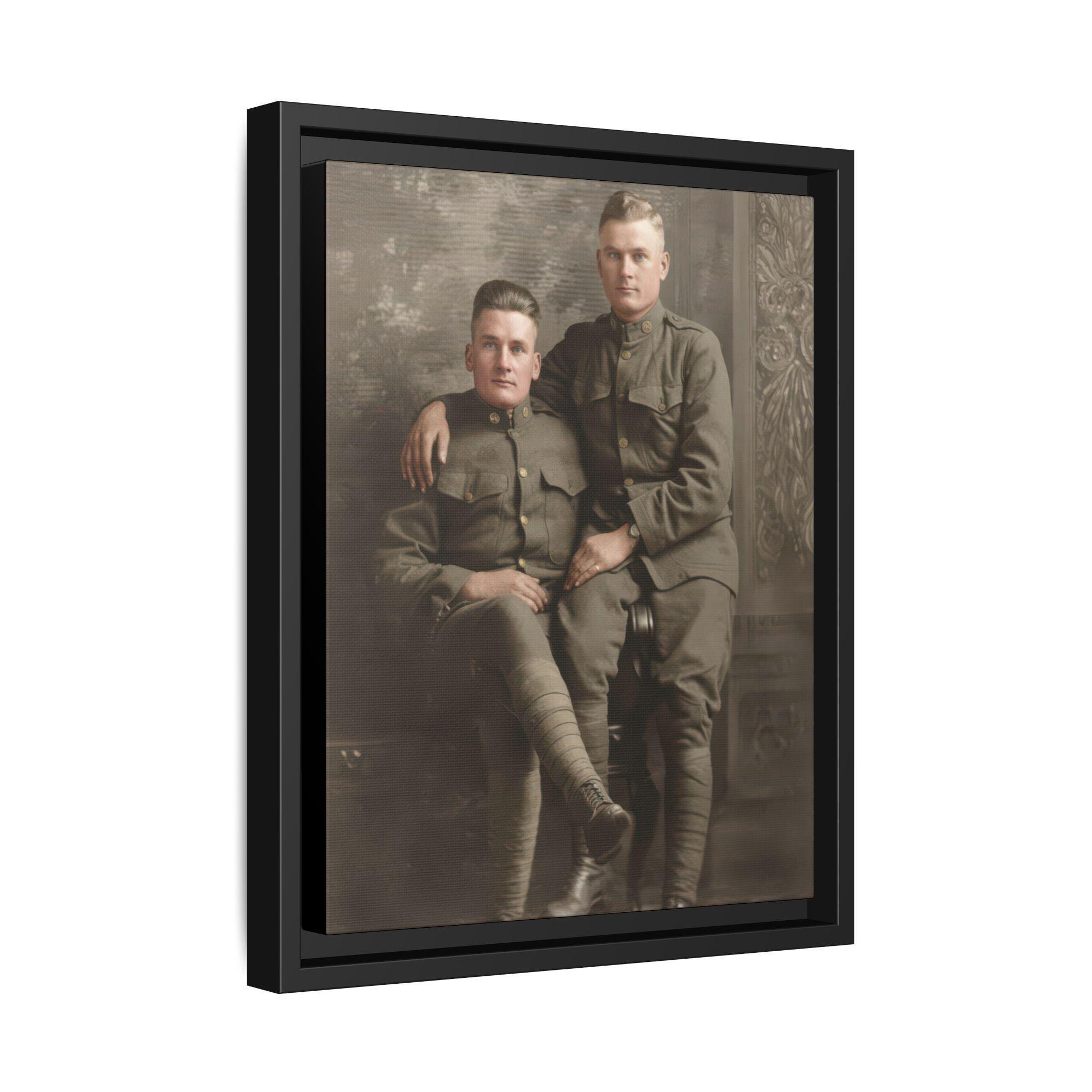 Vintage Uniformed Soldiers Portrait, Early 20th Century Studio Wall Art ...