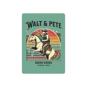 Poker Cards Walt & Pete | Rainbow Rider | Queer Cowboy Unicorn | Bold LGBTQ Pride Retro Western Fantasy