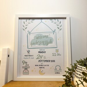 Baby Personalised A4 Print