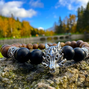 Wooden Wolf Bracelet