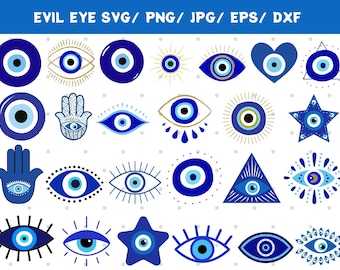 Puede incluir: Una colección de 20 diseños de ojo turco azules y blancos. Los diseños incluyen una variedad de formas, incluyendo círculos, estrellas, corazones y manos. El ojo turco es un símbolo de protección contra la mala suerte y la envidia.