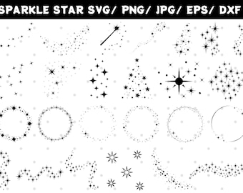 Sparkle Stars SVG Bundle: Cricut & Silhouette Cut Files (Instant Download)