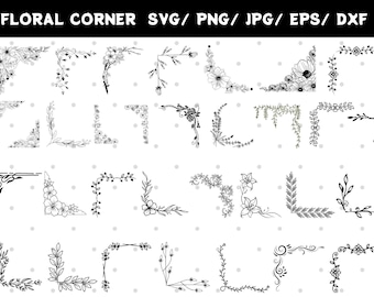 Floral Corner SVG Bundle: Wedding Border Decor (Digital Download)