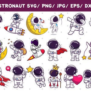 Bundle Png astronaute, astronaute avec fusée svg, svg astronaute enfant, Svg univers, astronaute svg, espace SVG