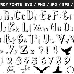 Potter Font SVG, Wizard Font Svg, Magic Wizard Svg, Halloween Font Svg, Wizardy Font, Potter Alphabet Svg, TTF Font, Cricut Instant Download