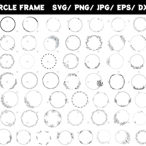 円形フレーム SVG | 二重円形フレーム SVG | 円形 SVG | 丸型フレーム SVG | 落書き円形 SVG | フレーム SVG | 円形フレーム装飾ウェディング