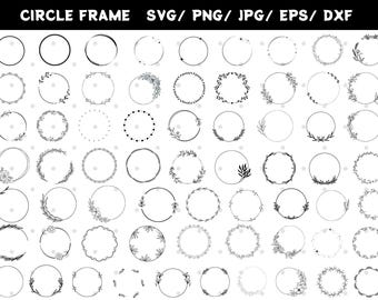 Floral Circle Frame SVG Bundle: Wedding Decoration (Digital Download)