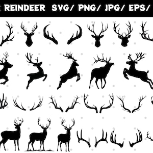 Renna svg, renna volante svg, sagoma di renna, cervo svg, renna png, renna clipart, renna cricut sagoma svg file di taglio