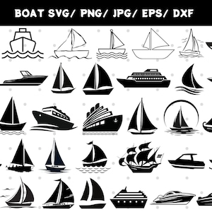 Boat SVG Bundle, Sail Boat Svg, Ship Svg, Speedboat Svg, Cruise Ship Svg, Boat PNG Bundle, Boat Clipart, Boat SVG Cut Files for Cricut