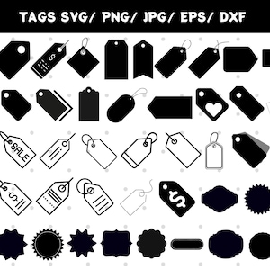 Tags SVG Bundle, Tags PNG Bundle, Tags Clipart, Tags SVG Cut Files For Cricut, Banner Svg, Shapes Svg, Gift tag svg, Borders and frames svg
