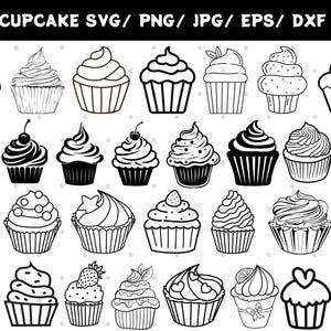 Cupcakes Cut Files - SVG, PNG - Layered Cupcakes, Sprinkles - Digital Cut File, Cricut, Silhouette - Cake, Birthday, Candle