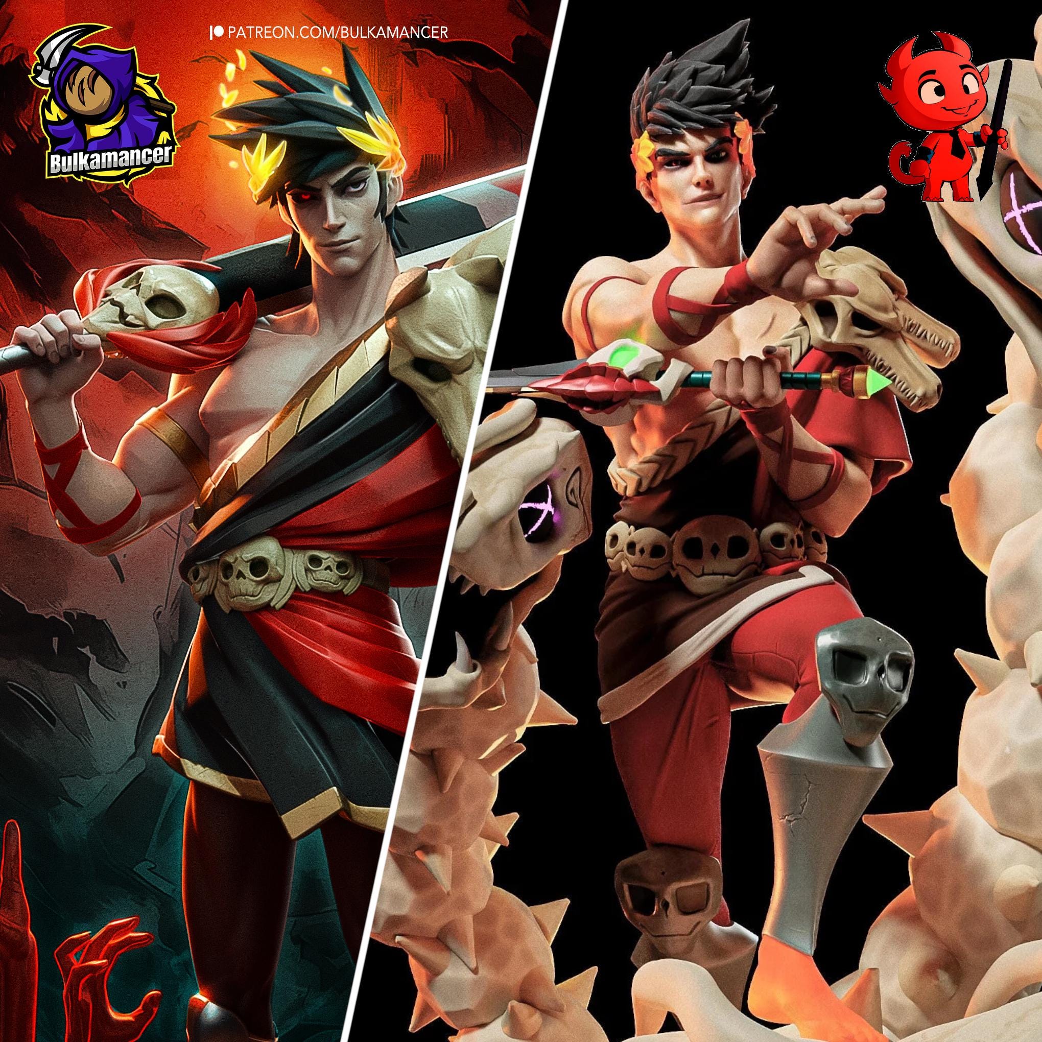 Figurine Zagreus 26cm / 10in (painted) - Hades - 3D Printed Resin