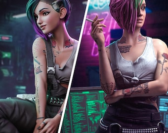 Figurine Judy Alvarez (Painted) 21 cm / 8.3 in - Cyberpunk 2077 - 3D Printed Resin