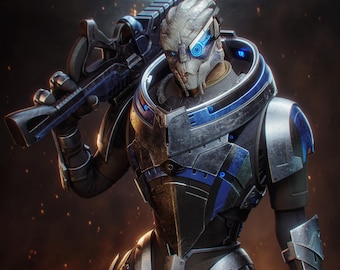 Figurine Garrus Vakarian 33cm / 13in (Painted) - Mass Effect - 3D Printed Resin