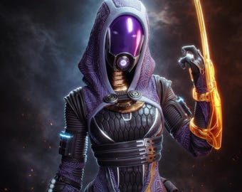 Figurine Tali'Zorah 26cm / 10.2in (Painted) - Mass Effect - 3D Printed Resin