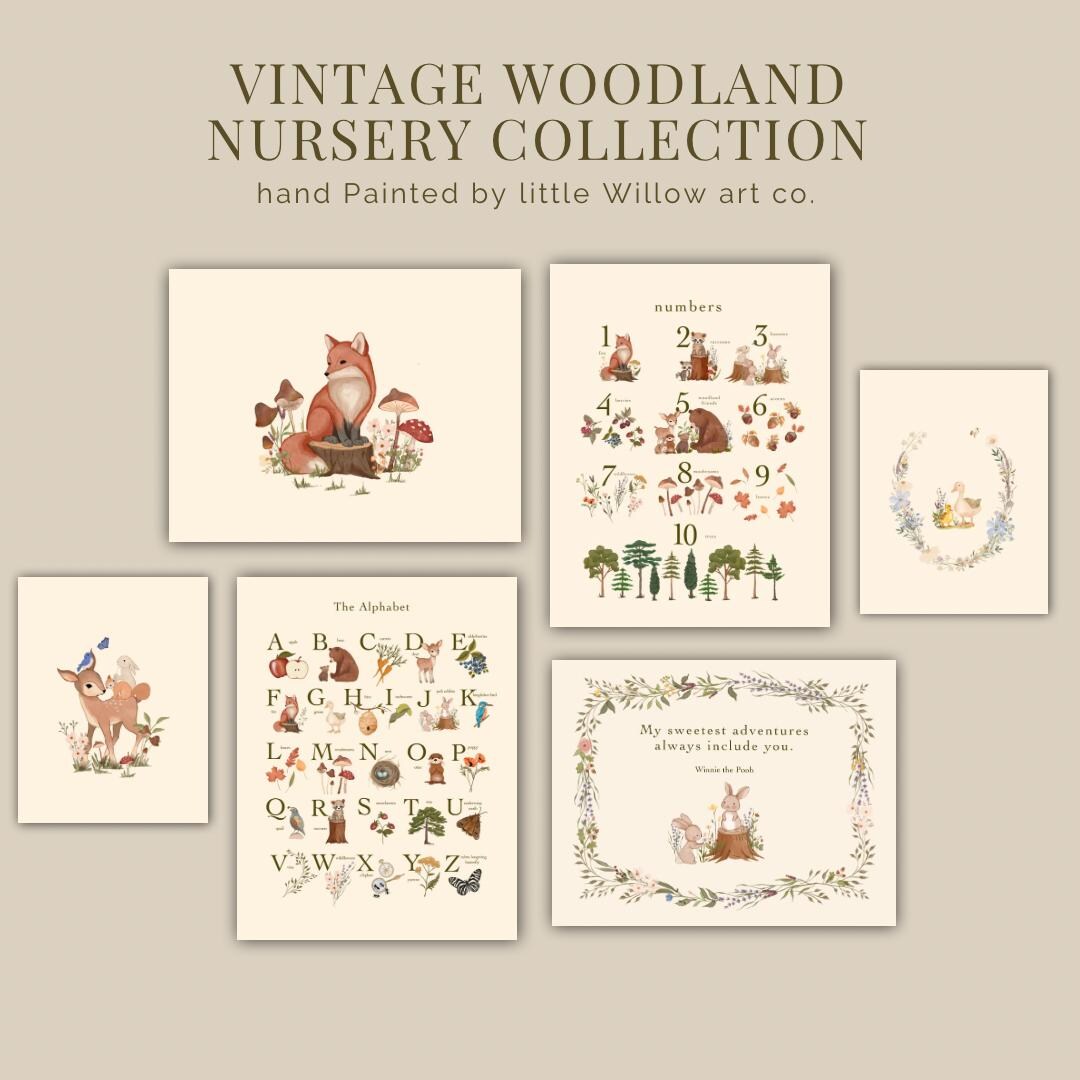 Woodland Collection | Gallery Wall | Woodland Nursery Prints - Etsy