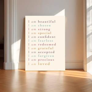 Girls Affirmation Poster  | Christian Affirmations by Little Willow Art Co. | Fine Art Print