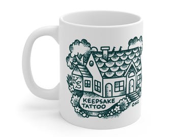 Andenken Haus Tasse (türkis)