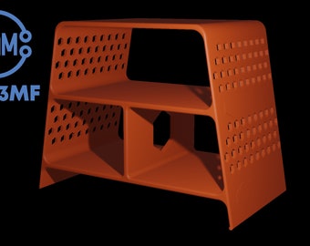 AAM Minimalist Trapezoid Table with Shelfs STL+3MF Files