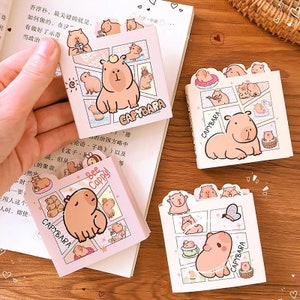 Papelería kawaii, accesorios de oficina, suministros escolares, Mini cuaderno portátil, pequeño Bloc de notas para notas diarias, Bloc de notas de capibara