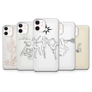 Women Case Line Feminine Cover for iPhone 17Pro, 16, 15, 14, 13, 12, Samsung S25, S24, S23Fe, S22, A16, A26, A56, Pixel 10, 9Pro