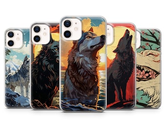 Wolf Case Animal Cover for iPhone 17Pro, 16, 15, 14, 13, 12, Samsung S25, S24, S23Fe, S22, A16, A26, A56, Pixel 10, 9Pro