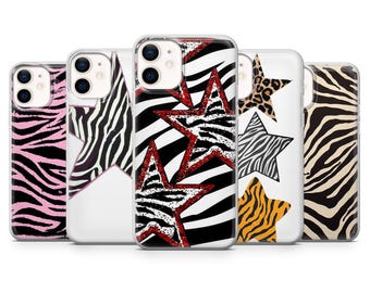 Zebra Print Case Zebra Star Cover for iPhone 17Pro, 16, 15, 14, 13, 12, Samsung S25, S24, S23Fe, S22, A16, A26, A56, Pixel 10, 9, 9Pro, 8