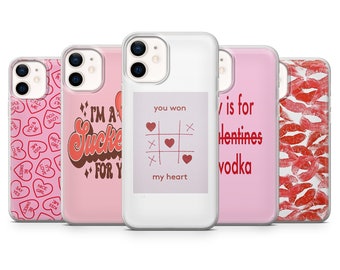 Valentine's Day Phone Case love Cover for iPhone 17Pro, 16, 15, 14, 13, 12, Samsung S25, S24, S23Fe, S22, A16, A26, A56, Pixel 10, 9Pro