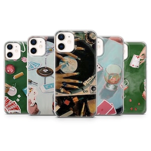 Coque pour filles avec cartes pour iPhone 15 14 13 12 Pro 11 XR SE, Samsung S23 S22 A73 A53 A13 A14 S21 Fe S20, Pixel 8 7 6A