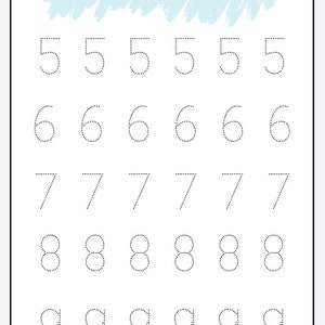Number Tracing worksheets image 2