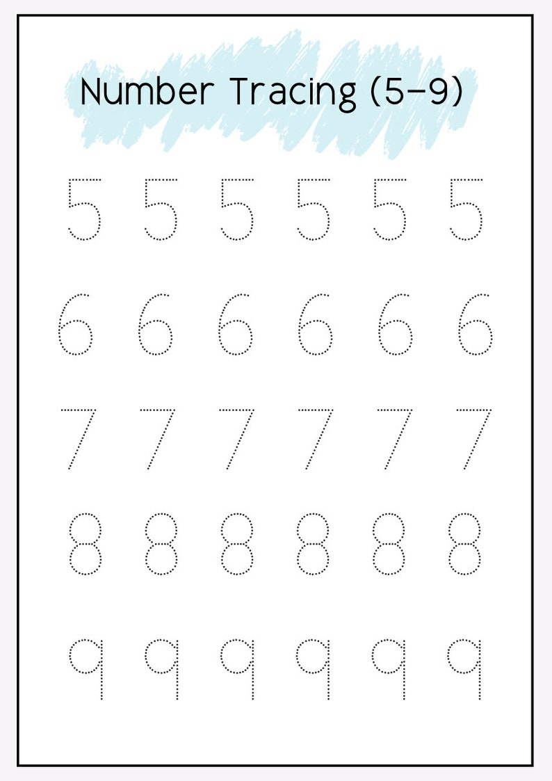 Number Tracing worksheets image 2