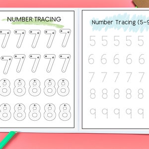 Number Tracing worksheets image 1