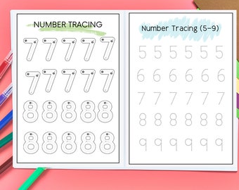 Number Tracing Arbeitsblätter