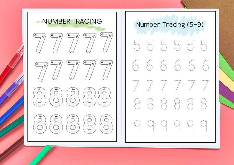 Number Tracing worksheets image 1