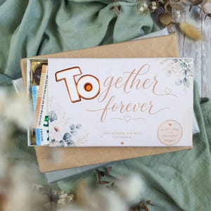 Modèle d'emballage de Toffifee pour offrir de l'argent en cadeau de mariage à imprimer – Cadeau de mariage DIY « Ensemble pour toujours »