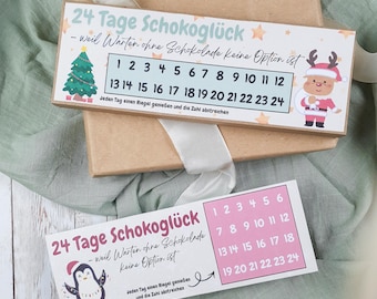 Faixa, por exemplo, para uma embalagem de 24 chocolates Kinder - Calendário do Advento Faça Você Mesmo - Barras de Chocolate Kinder - Calendário do Advento de Barras de Chocolate Faça Você Mesmo - Modelo para Imprimir