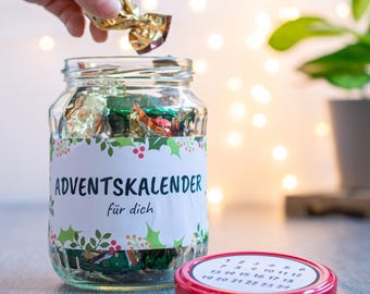 Last-minute DIY advent calendar in a jar - printable advent calendar band - last-minute printable advent calendar