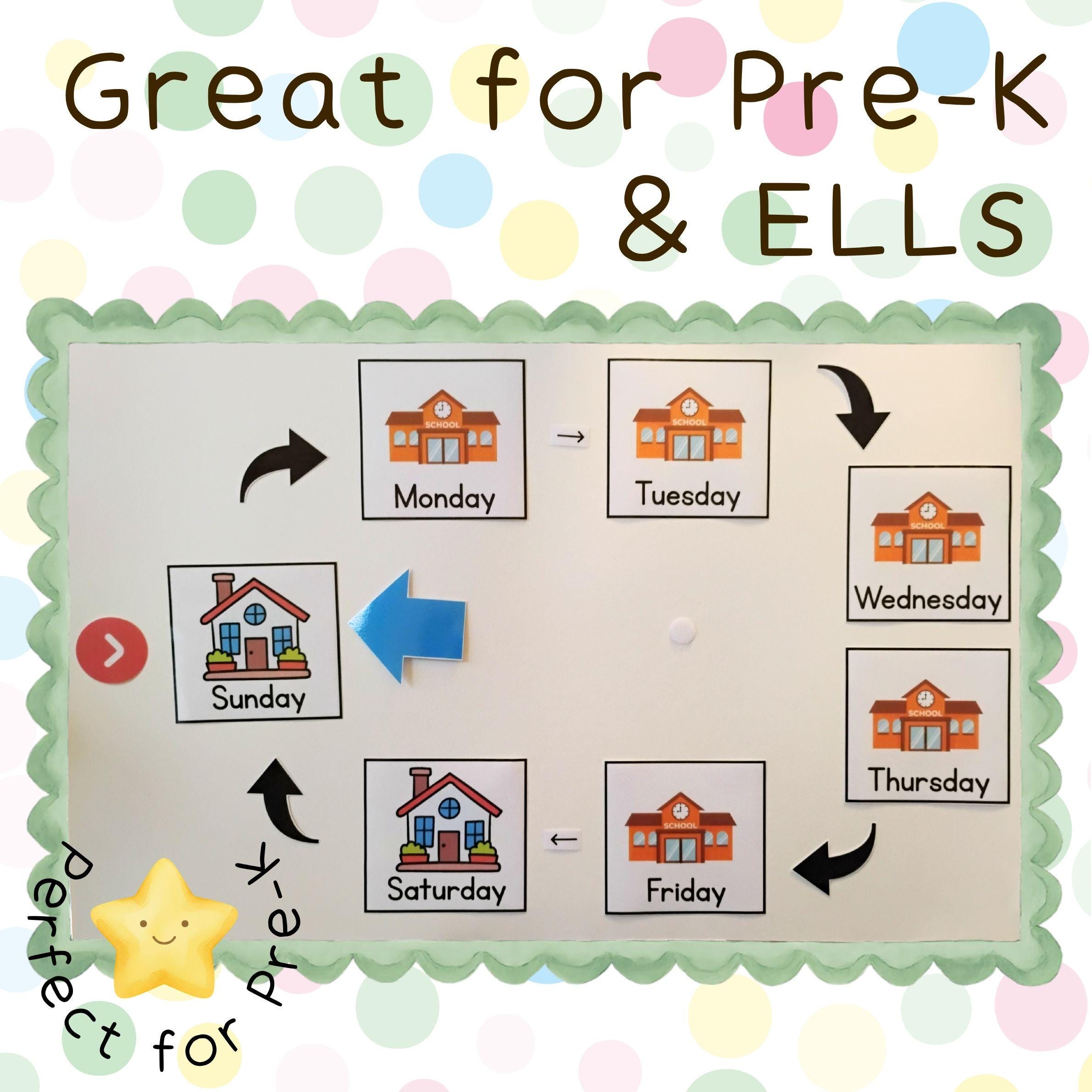 Preschool Visual Calendar | Pre-k Weekly Routine Chart | Printable PDF ...