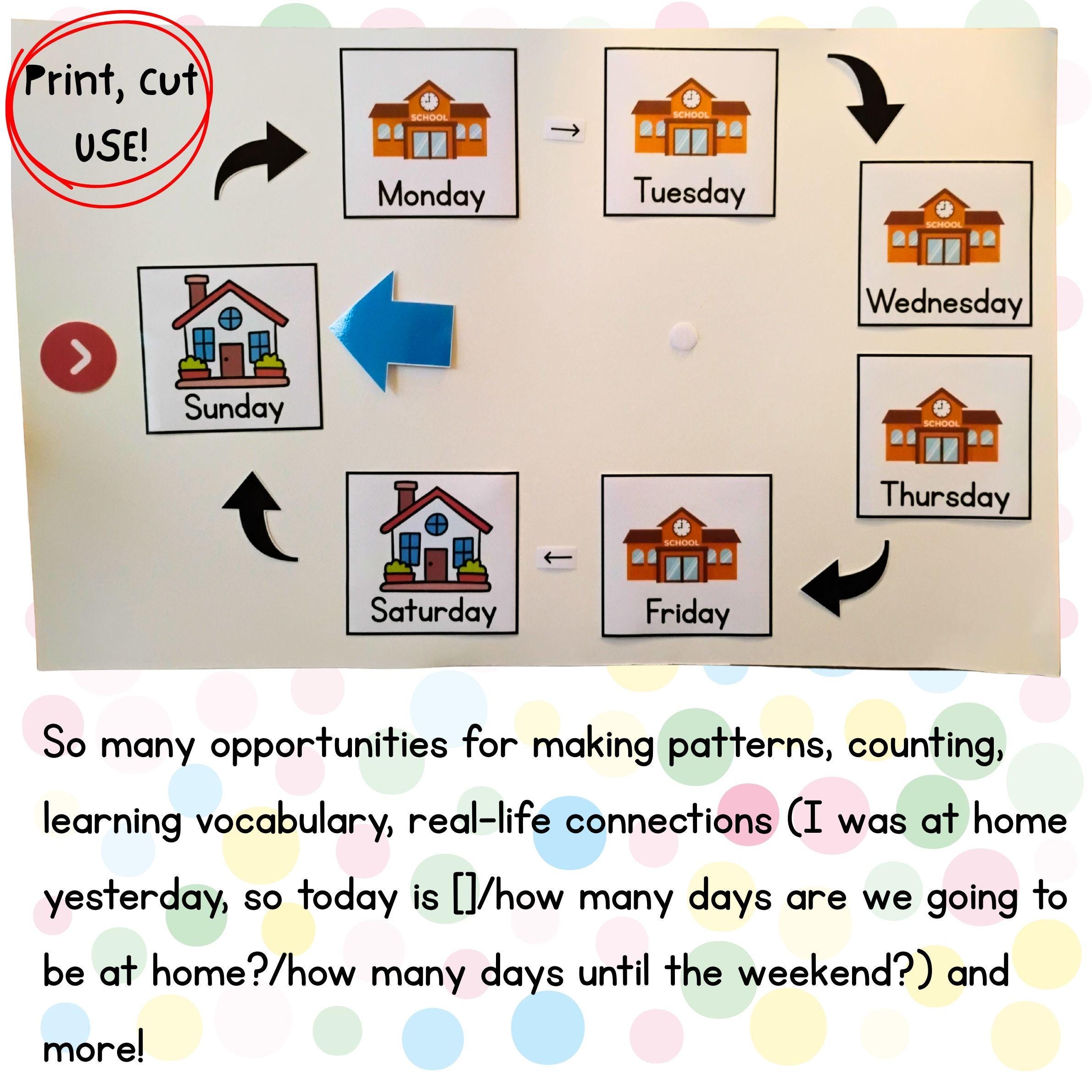 Preschool Visual Calendar | Pre-k Weekly Routine Chart | Printable PDF ...