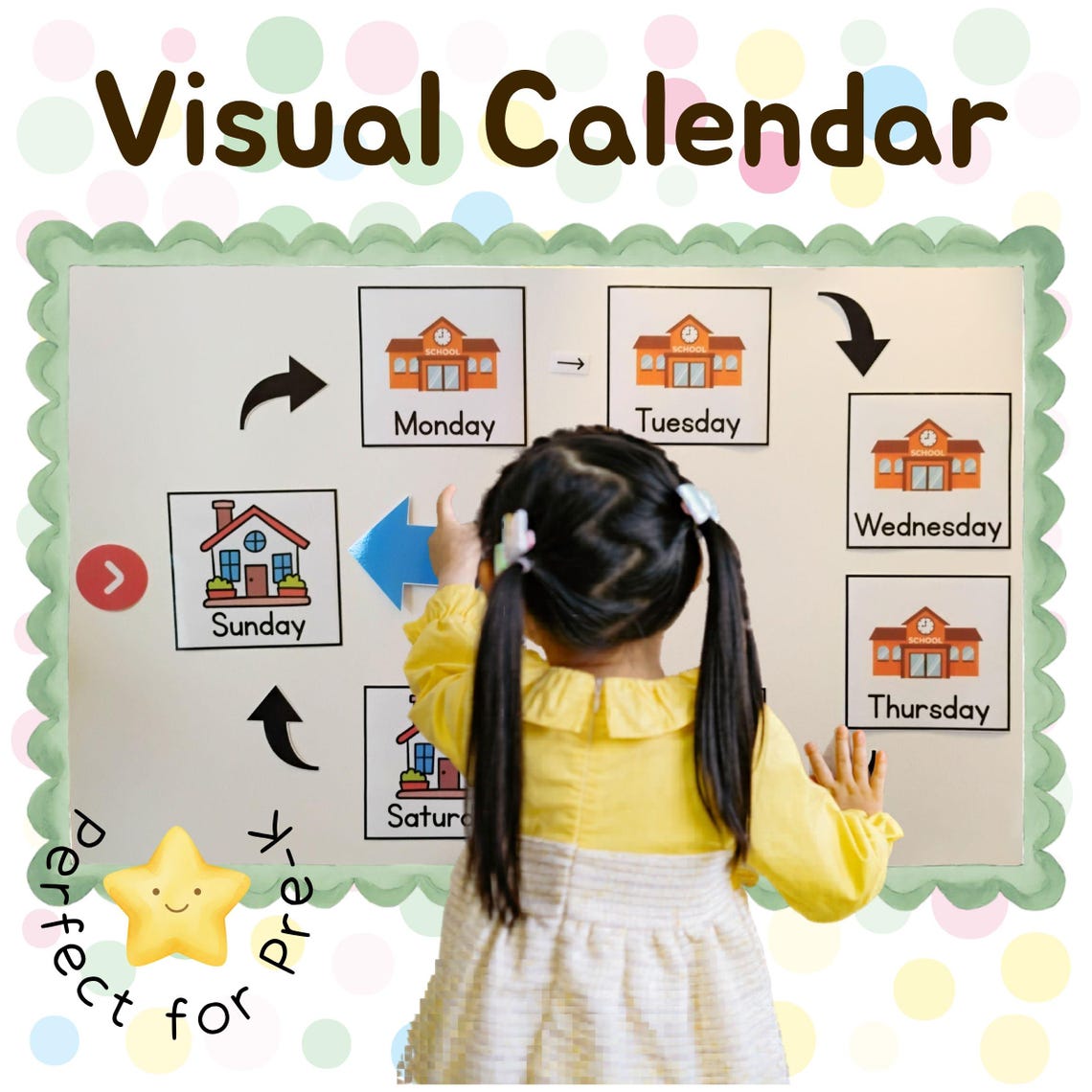 Preschool Visual Calendar | Pre-k Weekly Routine Chart | Printable PDF ...