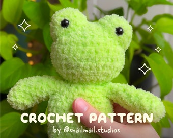 Crochet Baby Bobble Head Frog Plushie Pattern | Amigurumi Frog PDF Pattern in English